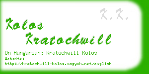 kolos kratochwill business card